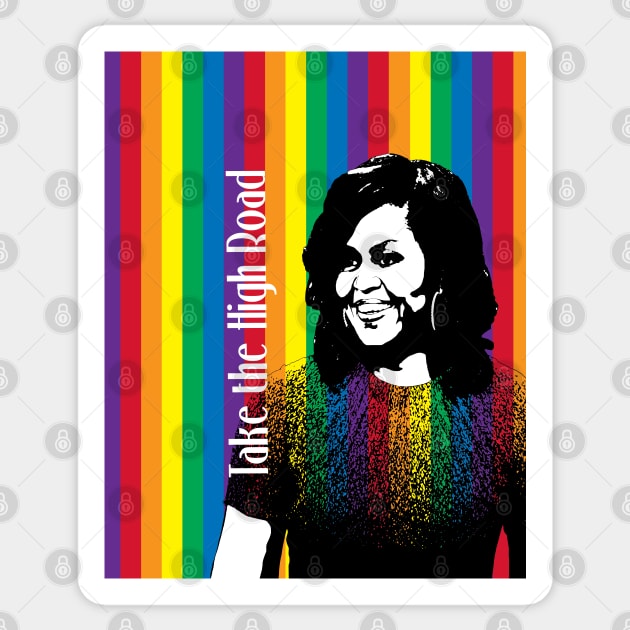 Michelle Obama Rainbow Sticker by candhdesigns